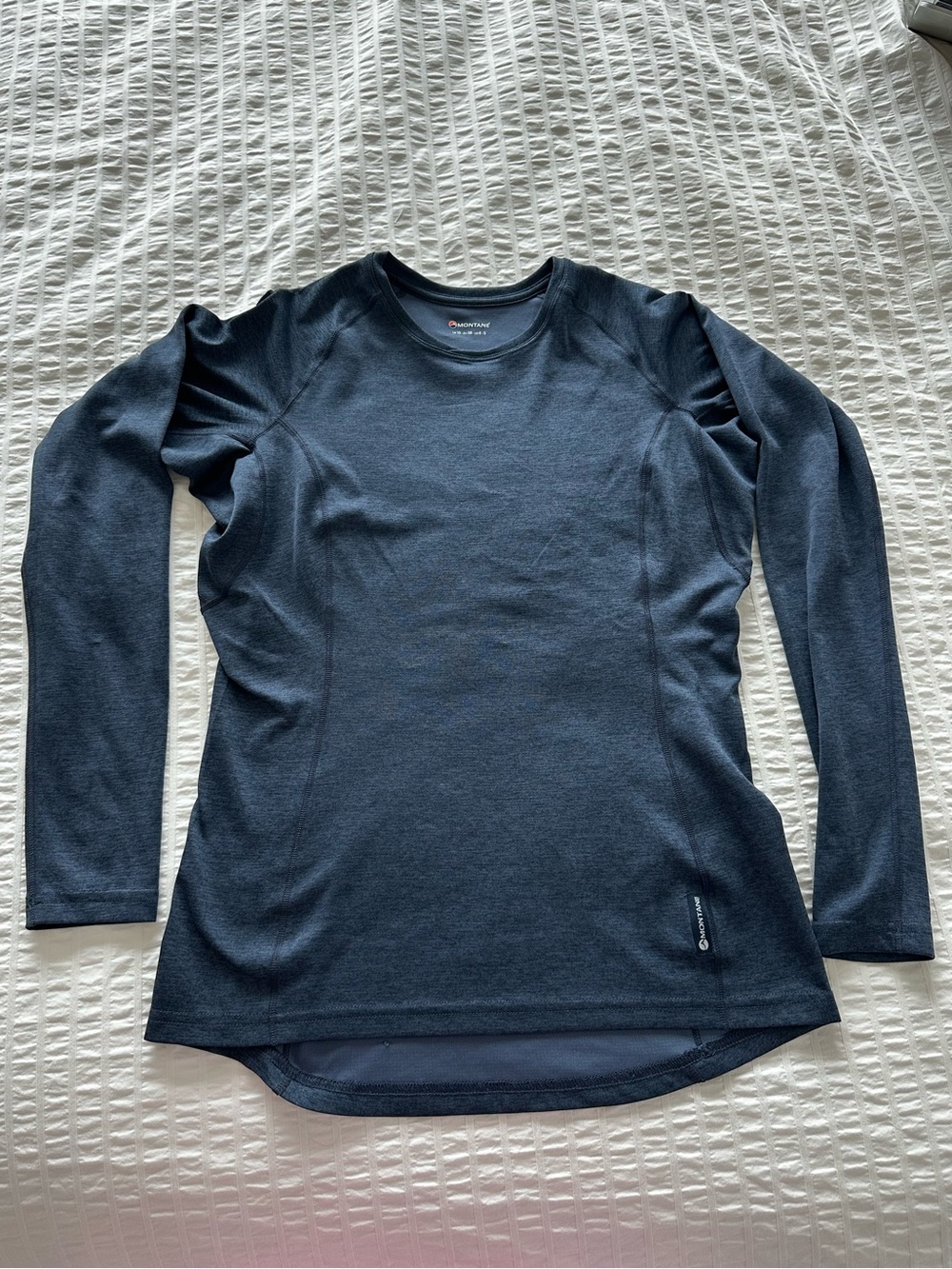 Montane Women's Dart Long Sleeve T-Shirt, Eclipse Blue, Size Small